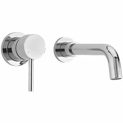 Nio Basin Sink Chrome Modern Brass Bathroom Wall Mounted Tap Concealed Valve • £32.99