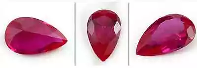 Lab Created Ruby Corundum Pear Faceted AAA Loose Gemstones (4x3mm - 18x13mm) • $17.99