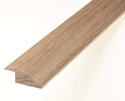 Solid Oak 14mm Threshold 0.9m Reducing Ramp Tile Laminate Wood Flooring RAW • £11.80