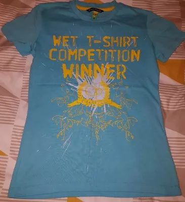 Ocean Pacific - OP - T-Shirt - Blue & Yellow - Size 8 - Ladies - Excellent Con • £5