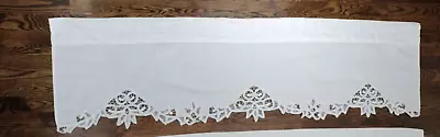 Vintage Curtain Valance Battenburg Lace White 58  X 16  Laundered And Ironed • $12.87