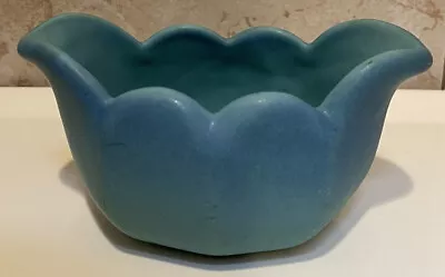 Van Briggle Pottery Tulip Planter Vase Bowl Turquoise Blue Ceramic Hand Made 6” • $27.98