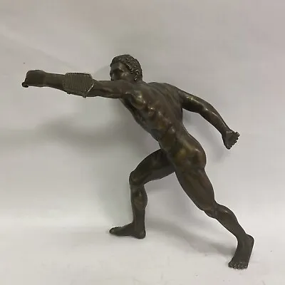 As Is Missing Base VTG BRONZE SCULPTURE OF A MALE OLYMPIAN ATHLETE NICE DETAIL • $495