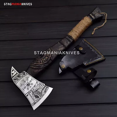 Hand Forged Carbon Steel Hunting Viking Axe Tomahawk Hatchet Integral Axe • $119