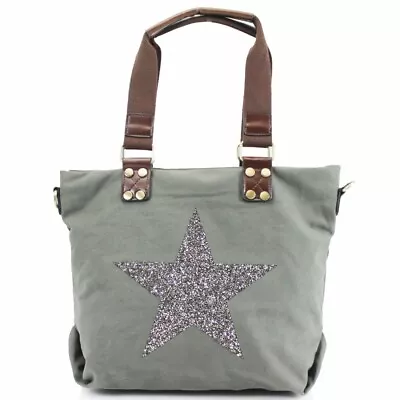 £25.99 • Buy The Olive House® Encrusted Star Design Shoulder Tote Style Handbag Grey 