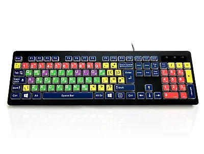 Accuratus Rainbow 2 Mix - USB Mixed Colour Childrens Keyboard With Extra Large F • £34.45