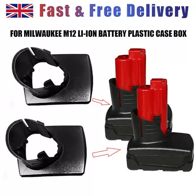 2Pcs Plastic Top Shell Case Kit For Milwaukee 48-11-2411 M12 Li-12V Battery Case • £9.22