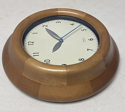 Michael Graves Parquet Pattern Substantial Wood Wall Clock 10” • $49.99