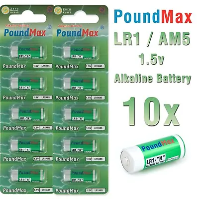 10 X Super  910A LR1 N Type MN9100 1.5V PoundMax Alkaline Batteries  • £5.29