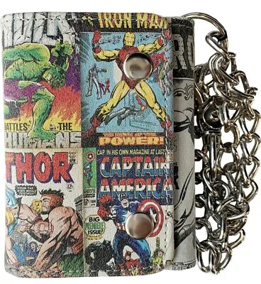 Marvel Comics Trifold Wallet With Chain Collectors Box • $24.90