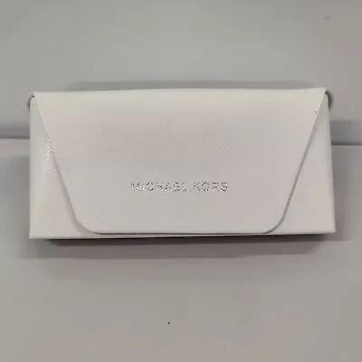 Michael Kors White Leather Eyeglass / Sunglass Case Authentic 6.5 X3 X3 . • $7.49