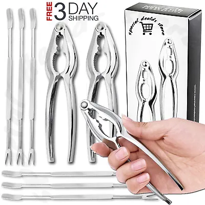 $15.59 • Buy Lobster Shell Cracker Forks Set Seafood Crab Legs Forks Crackers Tool 8 Pc