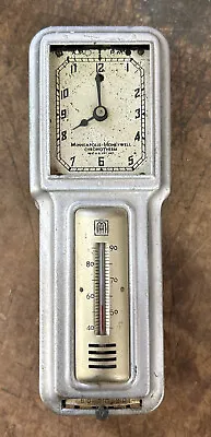 Minneapolis Honeywell Chronotherm  T105 Thermostat Clock Art Deco VINTAGE RARE • $68.01