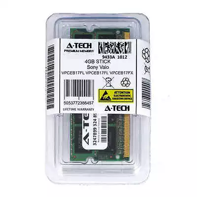 4GB SODIMM Sony VPCEB17FL VPCEB17FX VPCEB18FD VPCEB190X PC3-8500 Ram Memory • $14.99