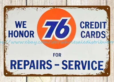 76 Service Station Repairs Service Auto Metal Tin Sign Decorative Home Decor • $18.86