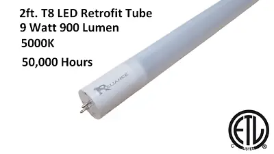 Reliance 2FT LED Tube Light Bulb G13 T8  24  9W 900 Lumen 5000K • $9.97