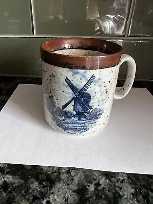 $7 • Buy Delft Blauw Dutch Windmill Hand Painted Stoneware Mug