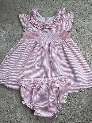 Matalan Baby Girls Summer Dress & Knickers Size 6-9 Months 74cm 2 Piece Set • £5