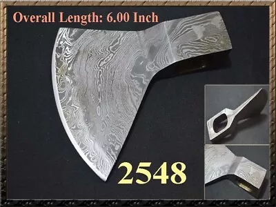 6  X 5  CUSTOM MADE HAND FORGED DAMASCUS STEEL VIKING HATCHET AXE HEAD 2548 • $19.99