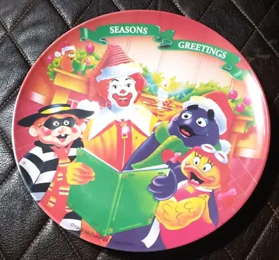 McDonalds Melamine Plate Seasons Greetings 1995 Christmas Ronald Hamburglar • $9.99