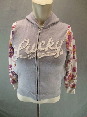 £15.36 • Buy Lucky Brand Size M(10-12) Boys Gray Cotton Faux Fur Lined Full Zip Hoodie T329