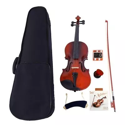 Glarry GV100 1/2 Acoustic Violin Case Bow Rosin Strings Tuner Shoulder Rest Coff • $55.29