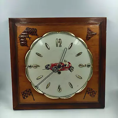 Vintage Handmade Clock Oregon Midget Auto Racing Folk Art Mancave • $75