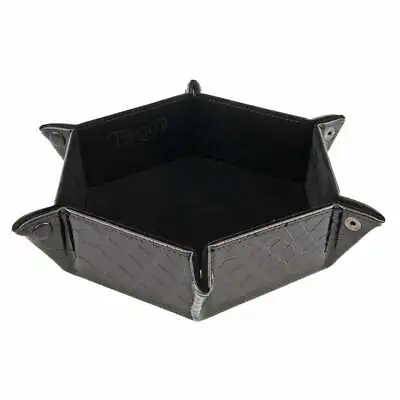 Black Wyrmskin Folding Dice Tray Roller - Poly RPG DnD Dungeons Dragons D20 AD&D • $22.95