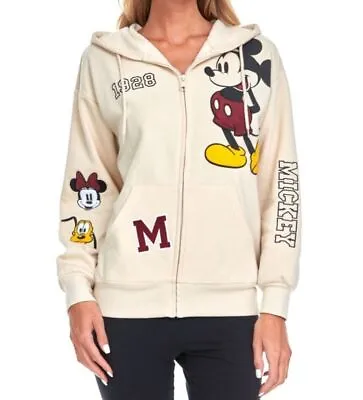 NWT DISNEY Mickey Mouse Minnie Mouse Women's Full Zip Sweatshirt Hoodie • $26.99