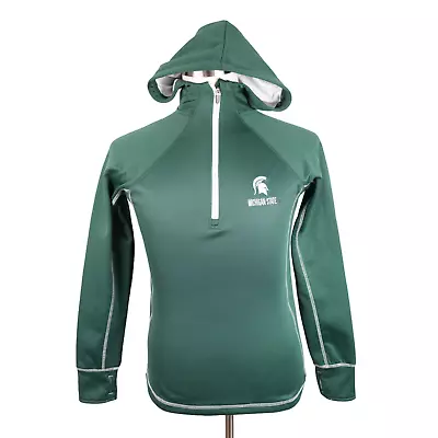 Colosseum Men M Hoodie Sweatshirt Michigan State Spartans Green Quarter Zip • $13