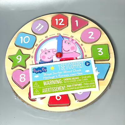 £10.86 • Buy Peppa Pig Shape Sorter Clock Puzzle 12pc Learn Time Colors Shapes New