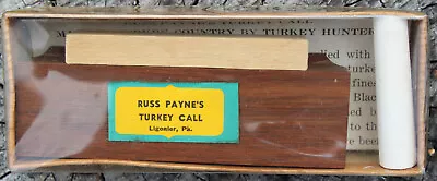 NOS Vintage Russ Payne Scratch-Box Style Turkey Call Box Instructions Chalk • $39.99