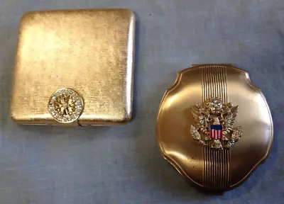 Vintage Compact - Lot Of 2 Gold Tone - Avon - Elgin With USA Seal & Engraved • $26.50