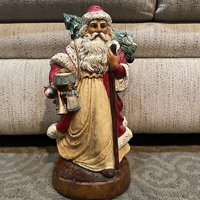 Vintage Midwest Imports Wooden Santa Figurine 12”H • $30