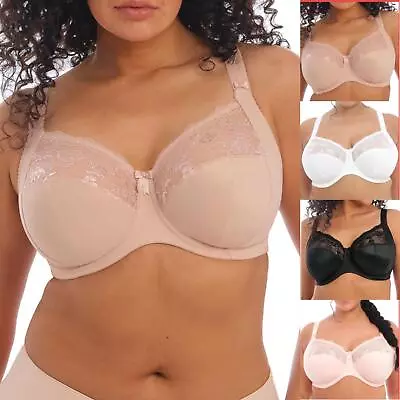 Elomi Morgan Bra Underwired Lace Full Cup Coverage Lace 4111 Lingerie DD To K • $43.46