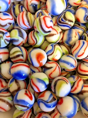 NEW- 25 X TIE-DYE Glass Marbles 16mm Traditional Children's Game / Collectable • £3.25