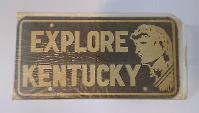 NOS Vintage Explore Kentucky License Plate Daniel Boone Steel Rice Paper • $45