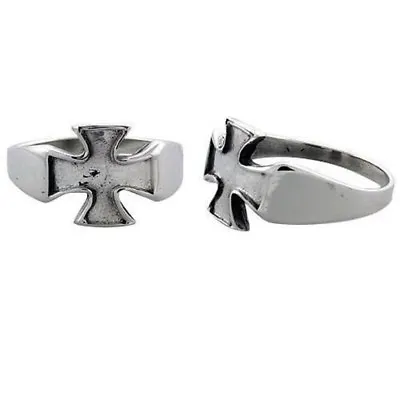 Sterling Silver Maltese / Iron Cross Biker Ring • $19.99
