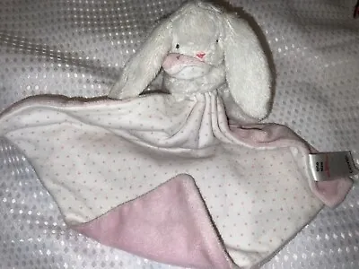 George Asda Pink White Bunny Rabbit Spots Baby Comforter Comfort Blanket  • £4.99