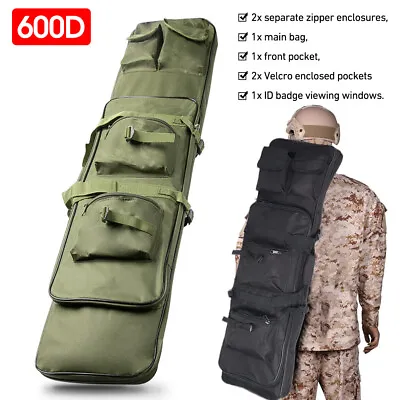Waterproof Tactical Carry Gun Bag Padded Air Rifle Airsoft Double Hunting Case • £21.99