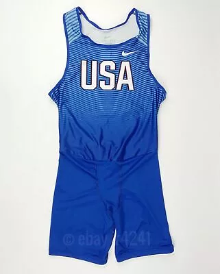 Nike Team USA Digital Race Day Track Unitard Men's Large Blue 835898 Olympics • $31.35