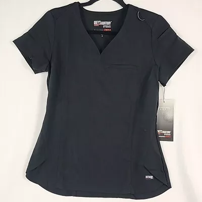 NEW Grey’s Anatomy By Barco Spandex Stretch Women’s Size S Black Scrub Top • $20