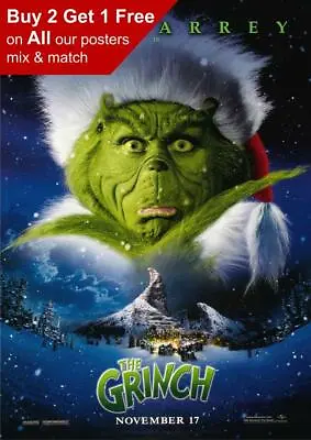 £0.99 • Buy How The Grinch Stole Christmas 2000 Movie Poster A5 A4 A3 A2 A1