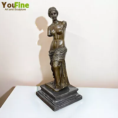 34cm Bronze Venus Sculpture Aphrodite Venus De Milo Sculpture Goddess Home Decor • $339.30