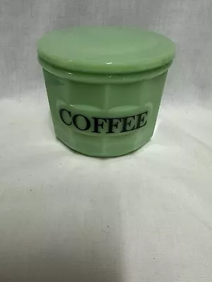 Vintage Style Jadeite Green Glass Coffee Canister W/ Lid • $21.50