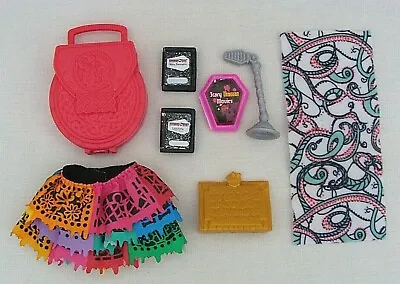 Monster High 8 Piece Accessory Lot Journals Purse Skirt Towel Microphone Plus • $14.99