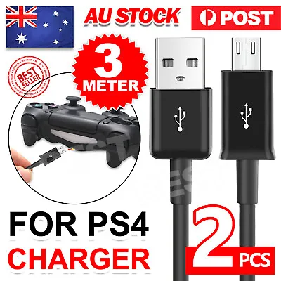 $8.45 • Buy 2Pcs USB Charger Charging Cable Cord For PS4 PLAYSTATION 4 Controller AU