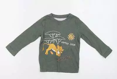 George Baby Green Cotton Basic Polo Size 12-18 Months Crew Neck - Simba • £3