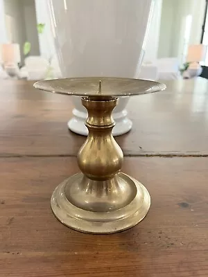 Vintage Mcm Brass Piller Candle Holder 5” Tall • $17.99