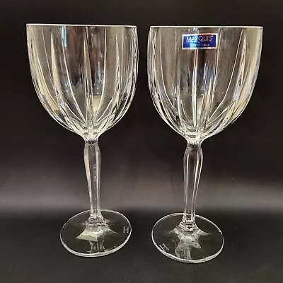 Marquis By Waterford Crystal Omega All Purpose Wine Glasses 12 Oz. Set Of Two • $34.99